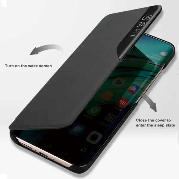 Xiaomi Mi 10 PU Leather Flip Case with Window - Image 3