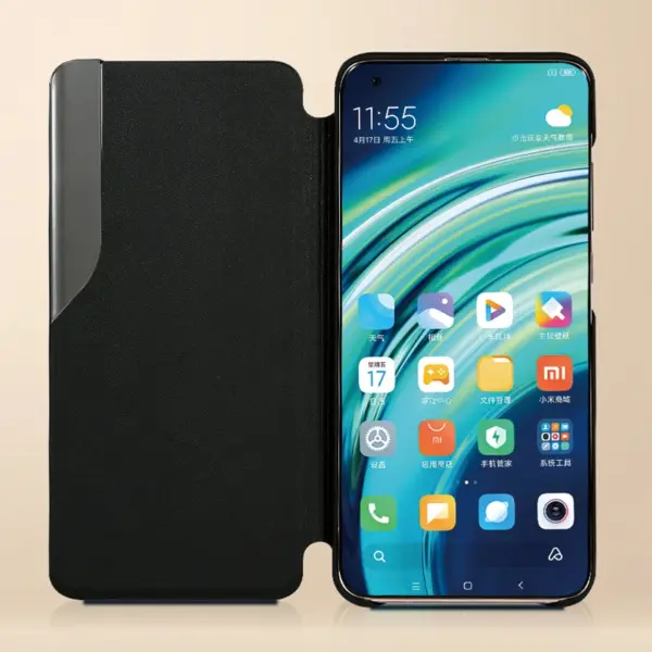 Xiaomi Mi 10 PU Leather Flip Case with Window - Image 2
