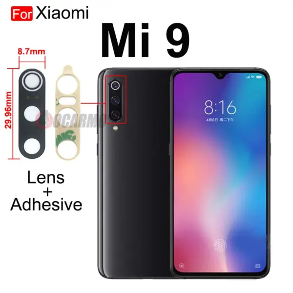 Aocarmo Xiaomi Mi 8-11 Rear Camera Lens Sticker - Image 7