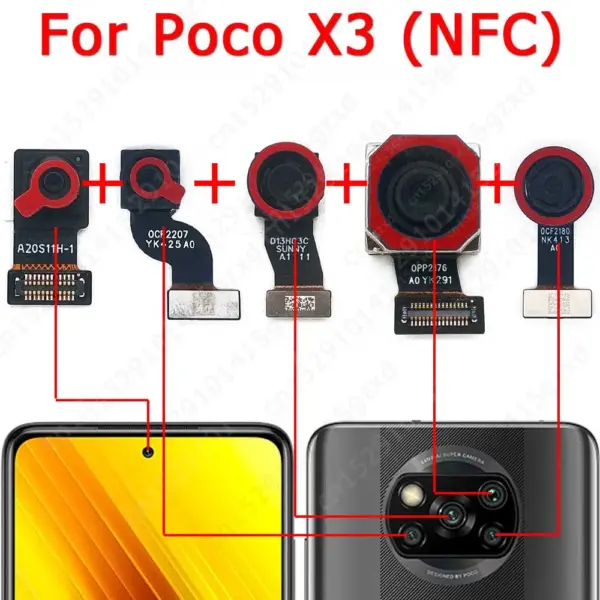 Front and Rear Camera Flex for Xiaomi Poco X3 NFC - Image 4