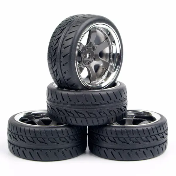 12mm Hex Rubber RC Car Wheels Set for 1:10 On-Road - Image 3