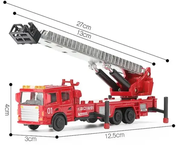 1:72 Alloy Fire Engine Model Car - Image 9