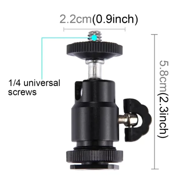 PULUZ Aluminum Cold Shoe Tripod Head - Image 4