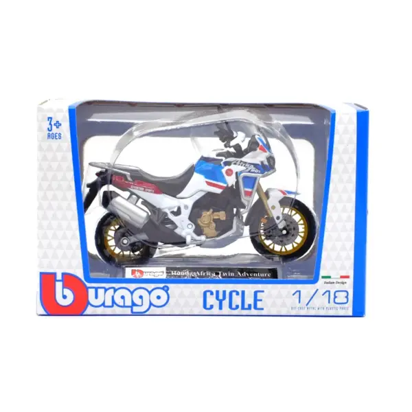 Bburago 1:18 Honda Africa Twin Diecast Motorcycle Model - Image 7