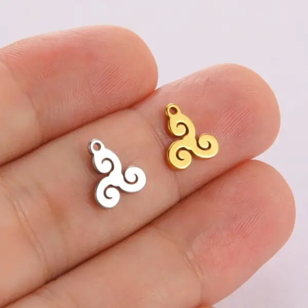 Irish Triskele Stainless Steel Charm Set for Jewelry Making - Image 2