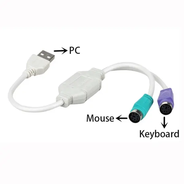 OULLX USB to Dual PS2 Keyboard Mouse Adapter - Image 2