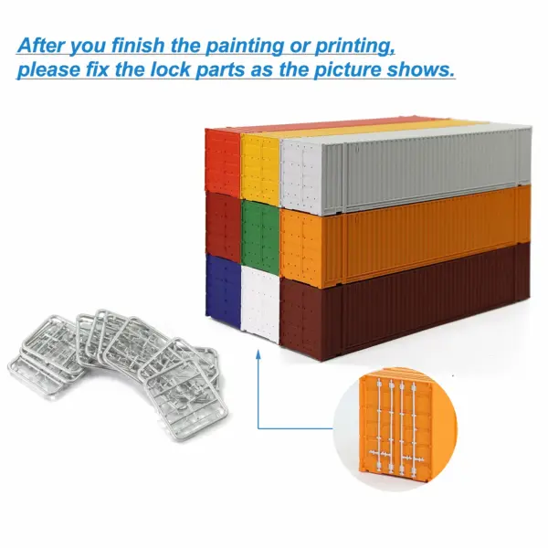HO Scale 1:87 Shipping Containers Set of 9 - Image 3