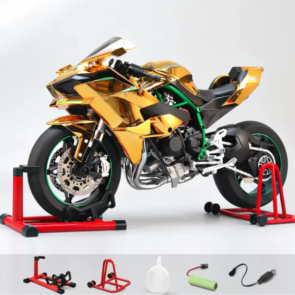 Kawasaki H2R 1:6 Diecast Motorcycle Model with Sound and Light - Image 12