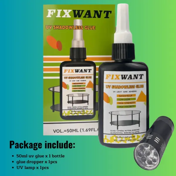 FIXWANT UV Crystal Glass Adhesive 50ML for Metal Bonding - Image 6