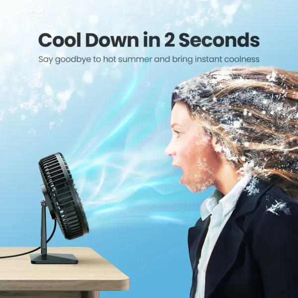 GAIATOP Portable USB Desk Fan 90° Adjustable Quiet Cooling - Image 6