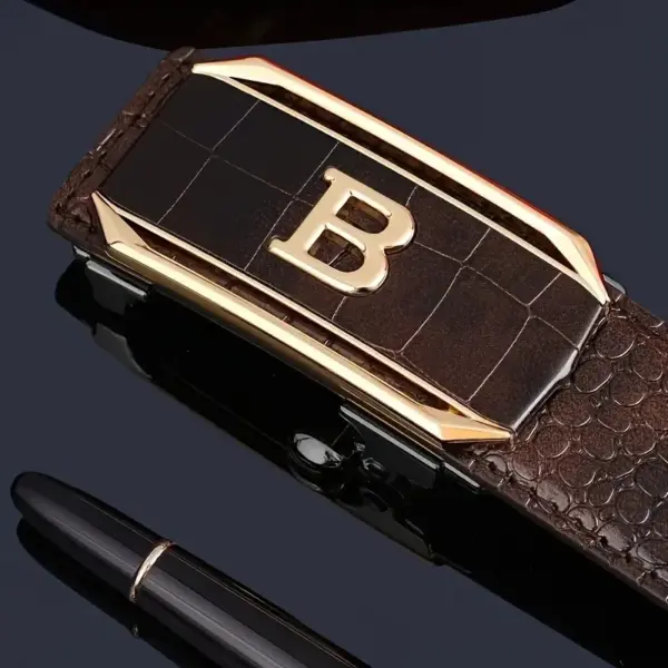 Genuine Leather Unisex Business Belt - Image 3