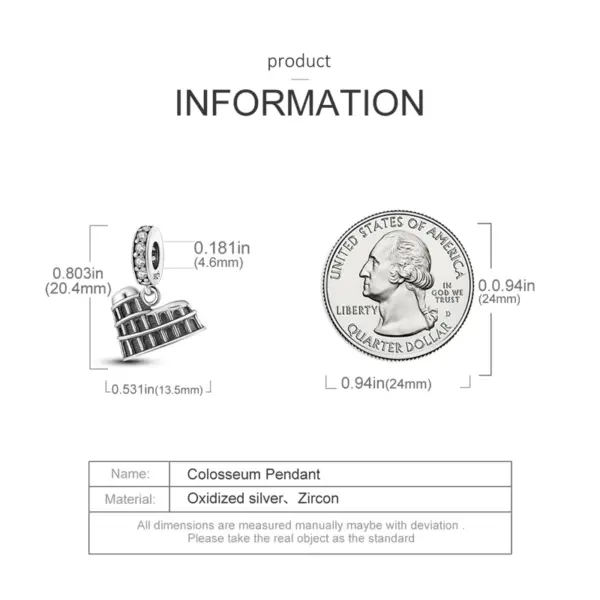 Travel Rome Paris Plane Charm for Jewelry - Image 3