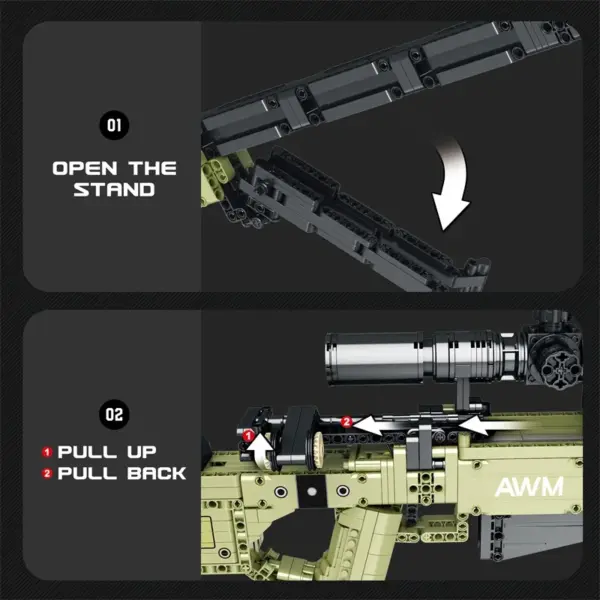 1336PCS AWM Sniper Rifle Model Building Blocks Set - Image 3