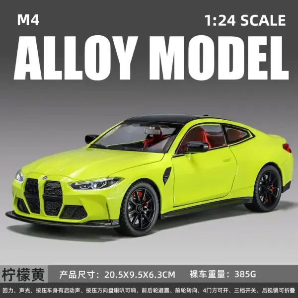 1:24 BMW M4 Diecast Alloy Model Car - Image 7