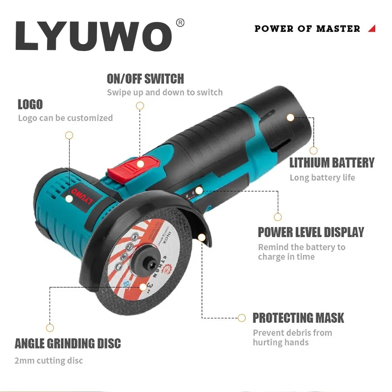 LYUWO 12V Micro Angle Grinder for Diamond Cutting 3 LYUWO 12V Micro Angle Grinder for Diamond Cutting - Image 3
