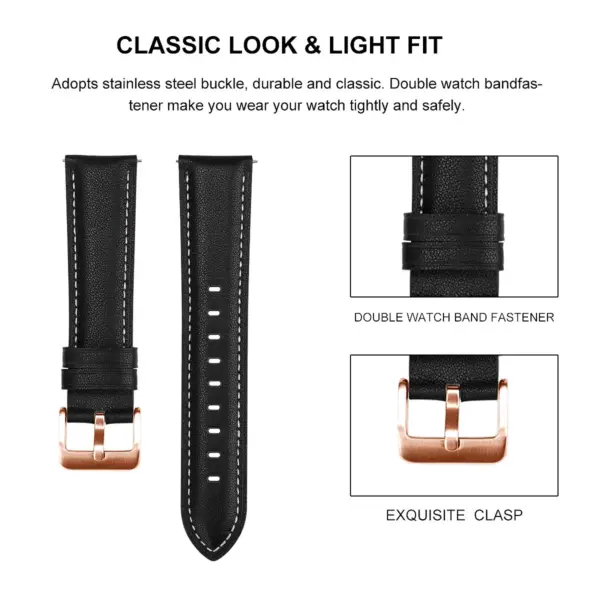 Galaxy Watch 4/5 44mm/40mm Soft Leather Strap - Image 2