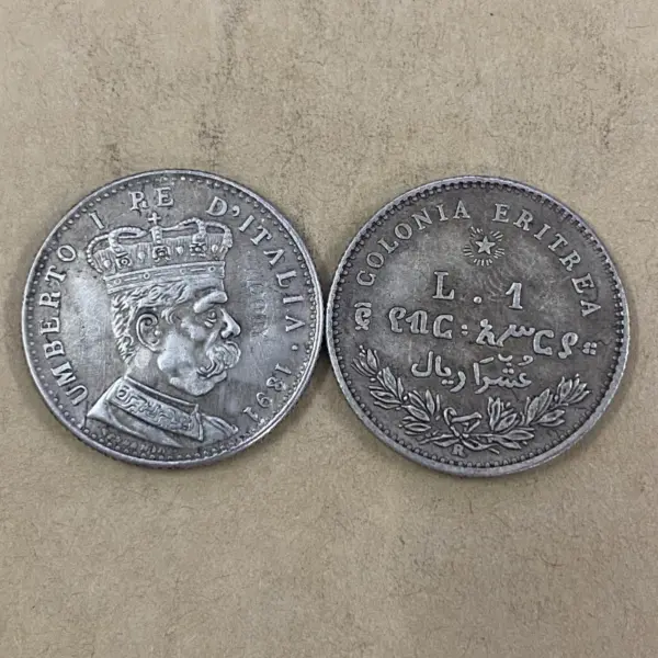 Replica Italian Eritrea 1 Lira Coins Set - Image 3