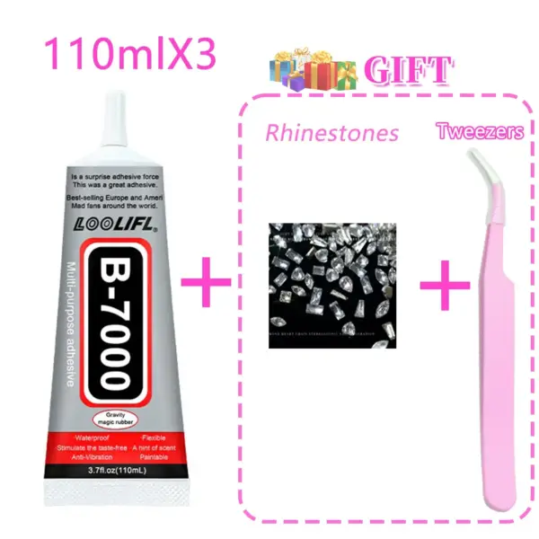 B7000 Transparent DIY Glue with Rhinestones and Applicator - Image 11