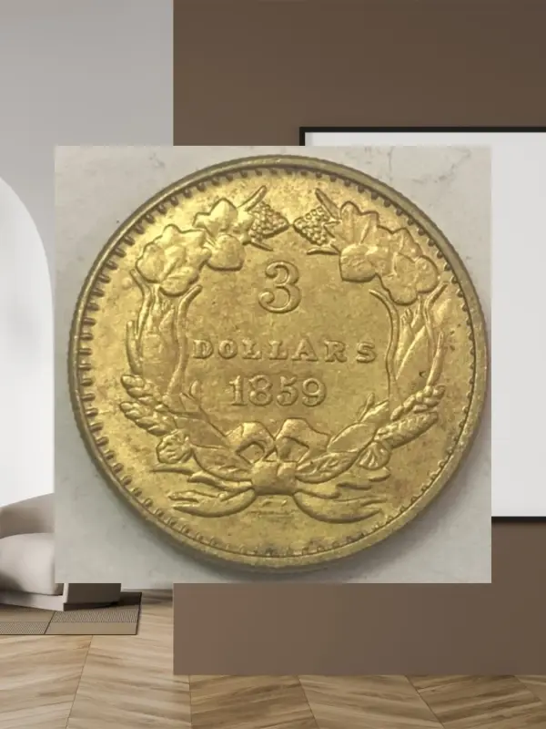 1860s US Three Dollar Antique Coin Replica - Image 5