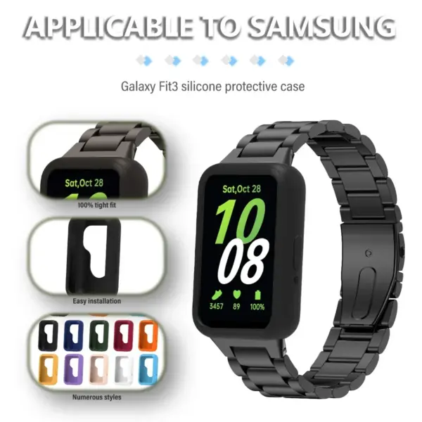 Full Coverage Silicone Case for Samsung Galaxy Fit 3 Watch - Image 2