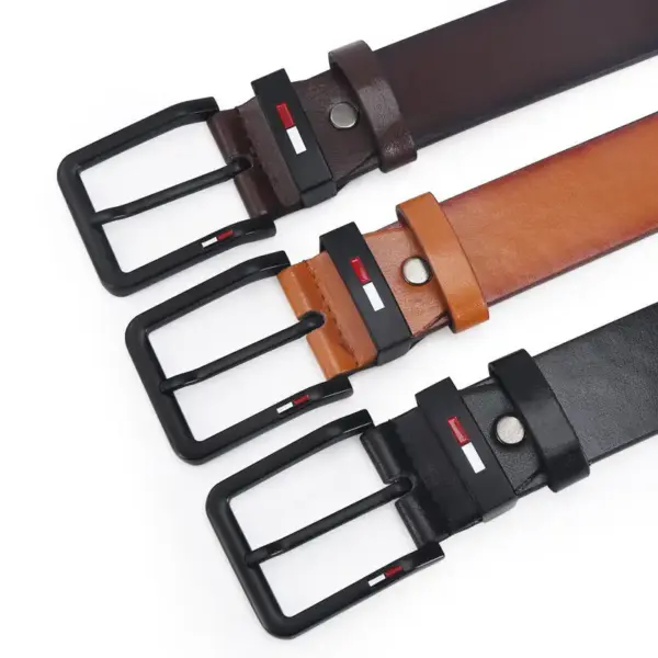 Men's PU Leather Square Buckle Belt - Image 2