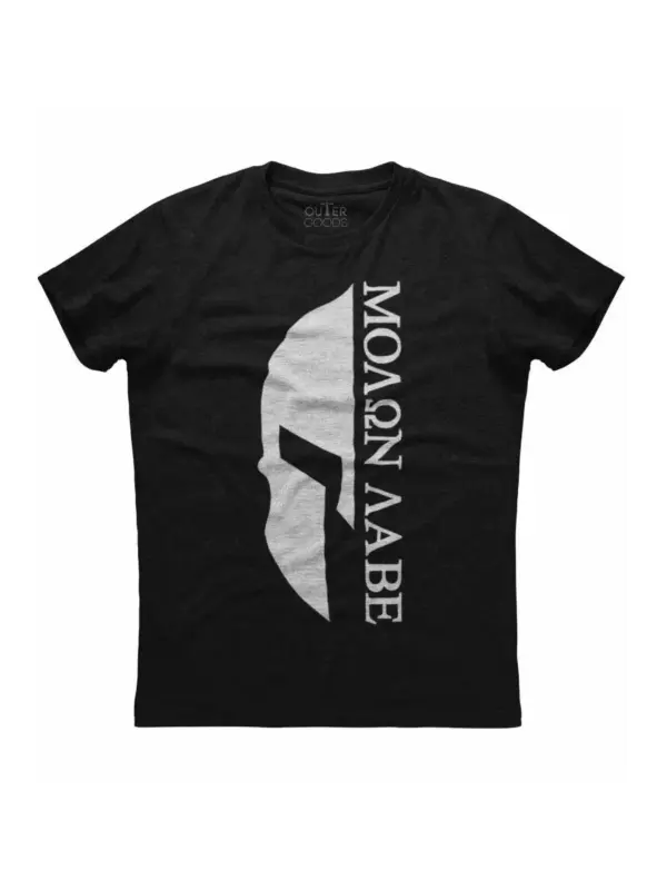 Patriotic Spartan Helmet Molon Labe T-Shirt for Men - Image 3