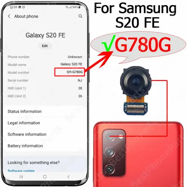 Samsung Galaxy S20 FE Rear Camera Module G780F G780G G781B - Image 2