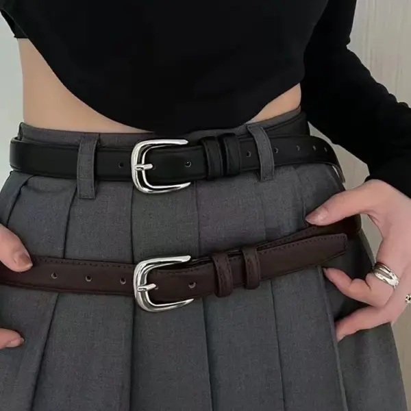 Vintage Leather Women's Belt for Casual Style - Image 4