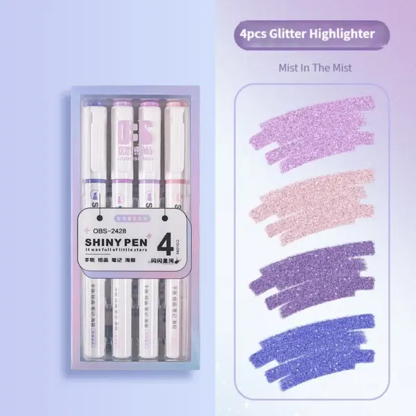 Kawaii Glitter Pastel Highlighter Set - Image 7
