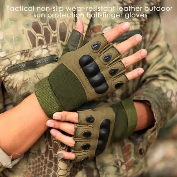 NoEnName_Null Tactical Half Finger Gloves for Outdoor Sports - Image 2