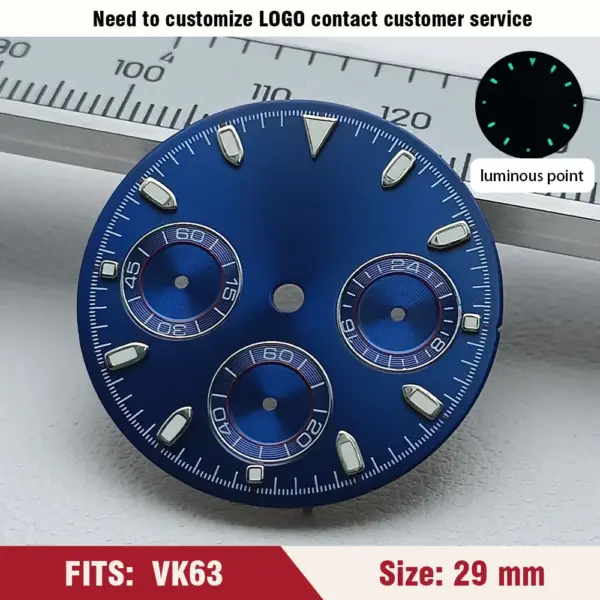 Green Luminous VK63 Watch Dial 29mm for Men - Image 22