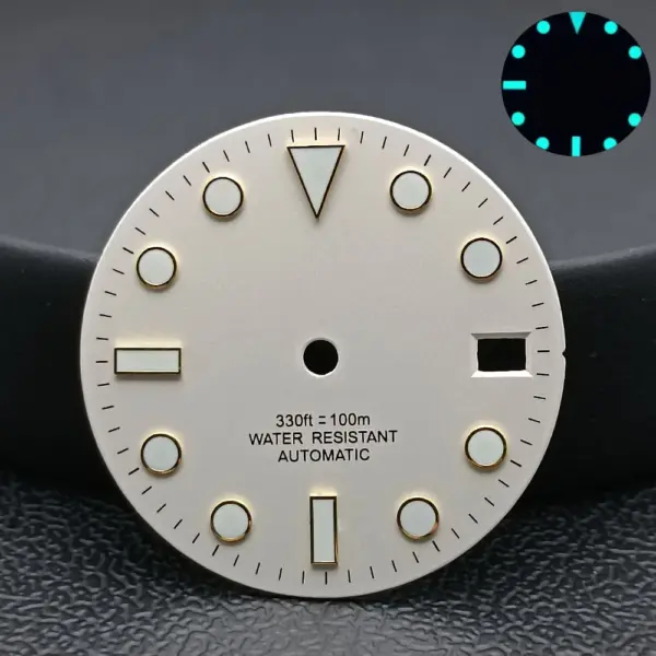 NH34/NH35 Caliber Watch Dial with Blue-Green Luminous Finish - Image 12