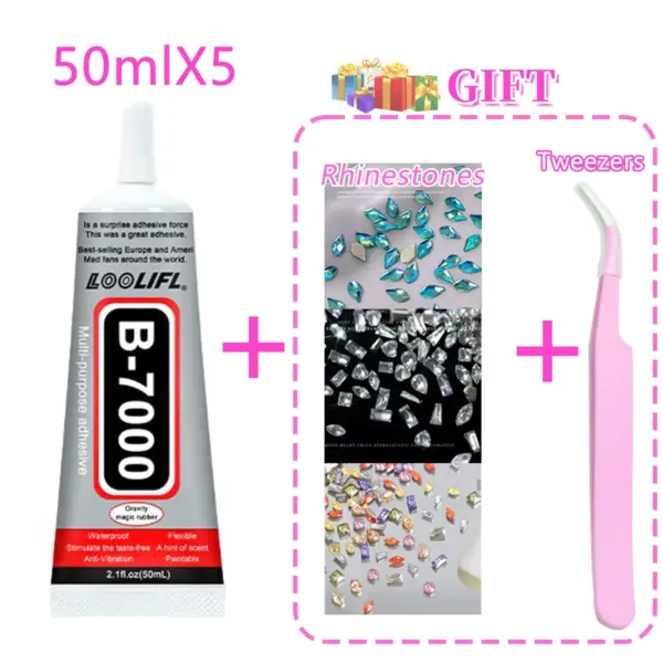 B7000 Transparent DIY Glue with Rhinestones and Applicator - Image 10