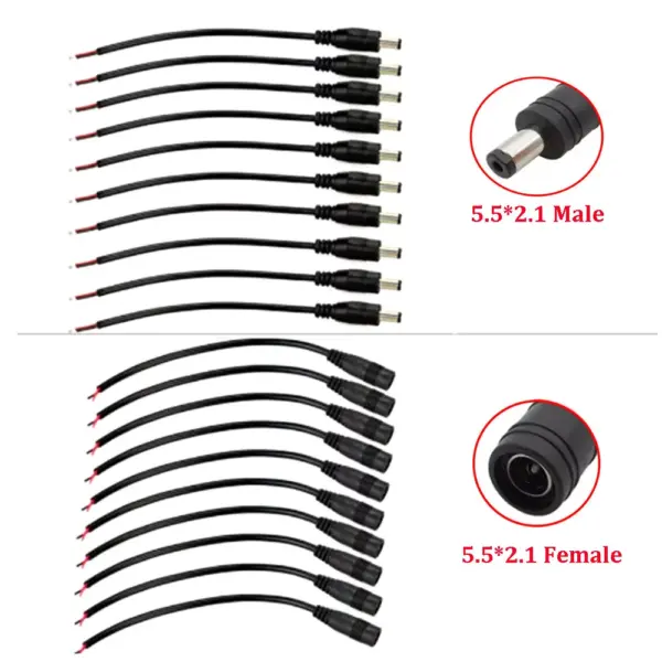 2.1mm x 5.5mm DC Power Connector Cable 15cm - Image 2