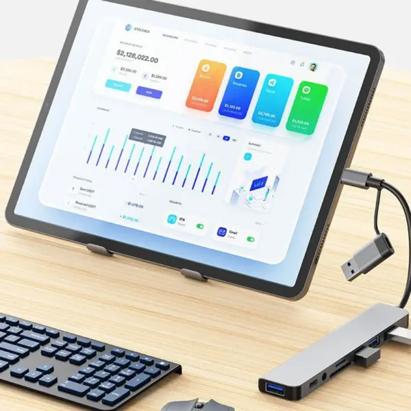8-in-2 USB Type-C Hub with Card Reader for Laptop - Image 4