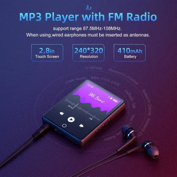 32GB Bluetooth MP3 Player with Touch Screen - Image 5