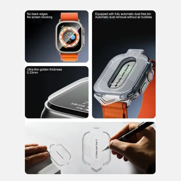5-Pack 9H Tempered Glass Screen Protector for Apple Watch Ultra 2 49mm - Image 5