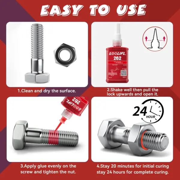 50ml Red Threadlocker for Metal Components - Image 5