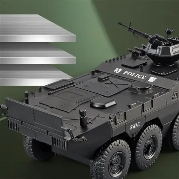 1:24 Alloy Armored Police Truck Model - Image 2