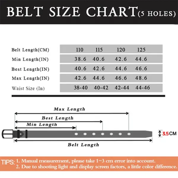 Maikun Men's Vintage Leather Wide Belt for Men - Image 6