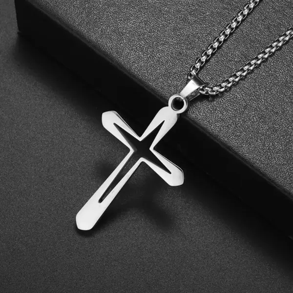 Vintage Christian Cross Stainless Steel Pendant AL20401 - Image 21