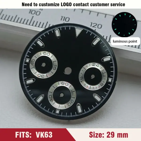 Green Luminous VK63 Watch Dial 29mm for Men - Image 27