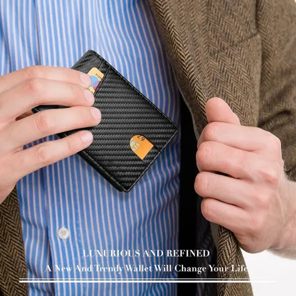 Men's Ultra Thin RFID Leather Wallet with ID Window - Image 6