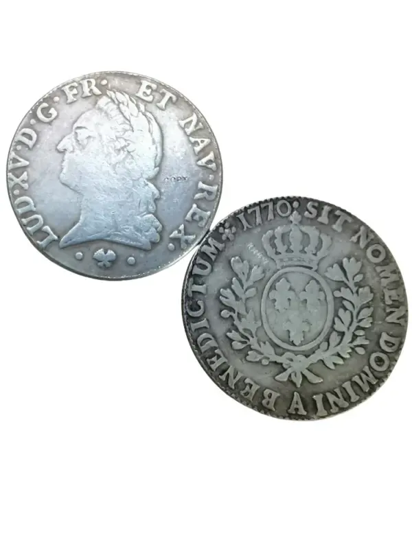 Louis XV Silver Replica 1 Ecu Coin 1770-1774 - Image 10