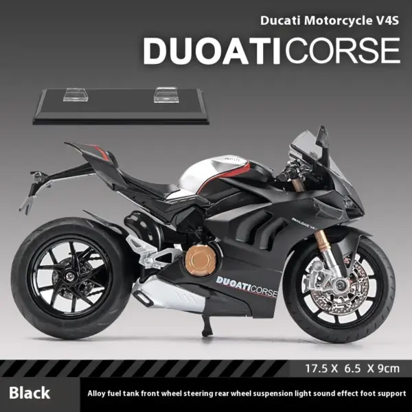 1:12 Ducati Panigale V4S Diecast Motorcycle Model - Image 7