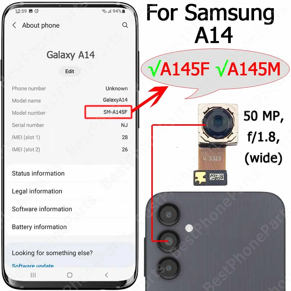 Samsung Galaxy A14 Rear Camera Module A146 Series 6 Samsung Galaxy A14 Rear Camera Module A146 Series - Image 6