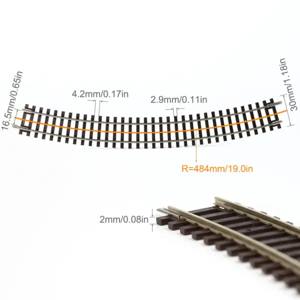 Evemodel HO Scale 6pcs Railway Tracks Set - Image 3