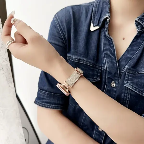 Leather Watch Strap for Samsung Galaxy Fit 3 SM-R390 - Image 3