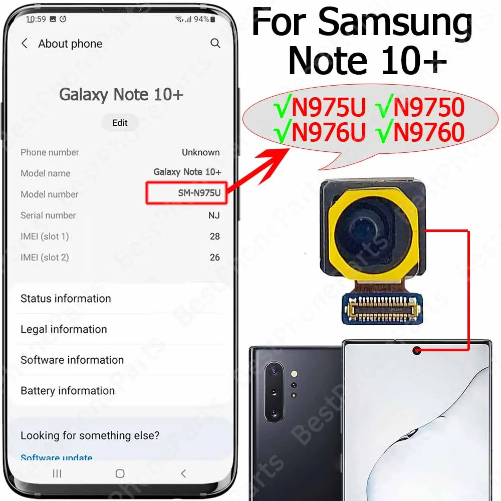 Samsung Galaxy Note 10+ Front Selfie Camera Module 8 Samsung Galaxy Note 10+ Front Selfie Camera Module - Image 8