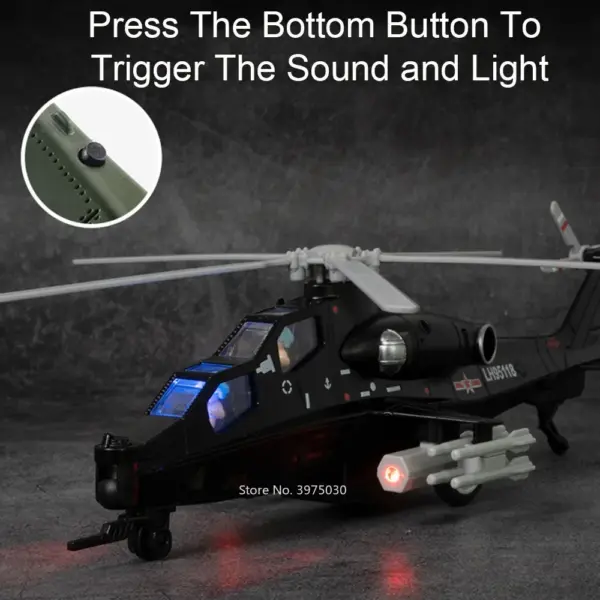 24.5CM Alloy Diecast CAIC Z-10 Helicopter Toy - Image 5